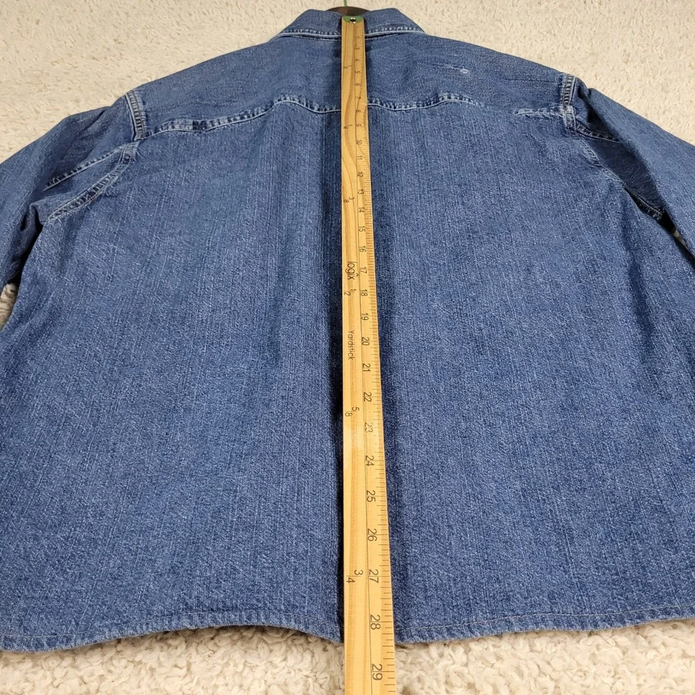 Levi's Denim Chore Shirt Men's Medium Blue 4-Pocket Cotton Button-Up Long Sleeve